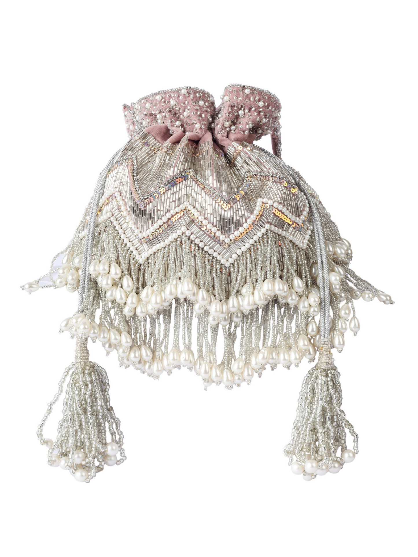 Very Peri Pearl Tassel Potli