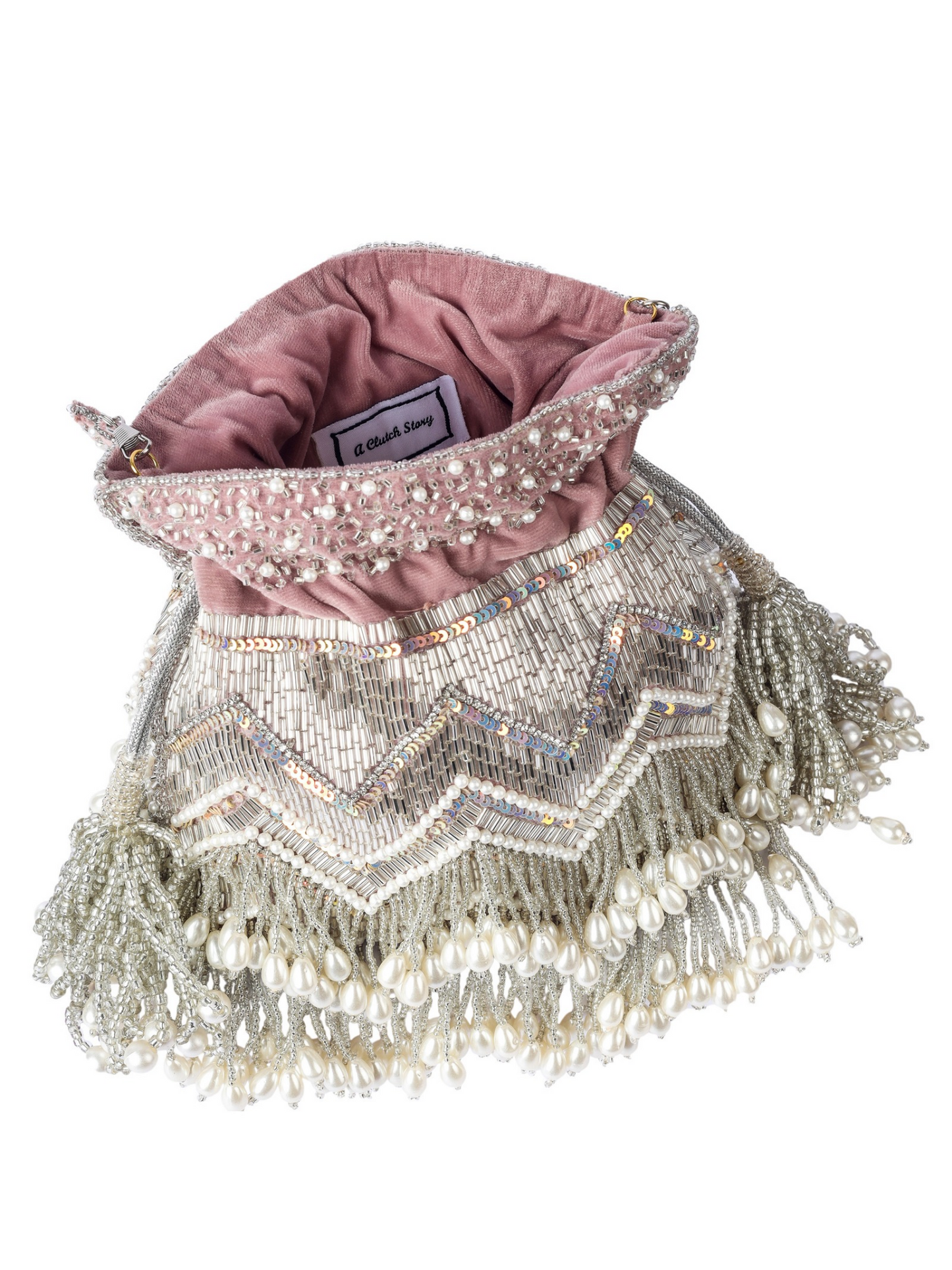 Very Peri Pearl Tassel Potli