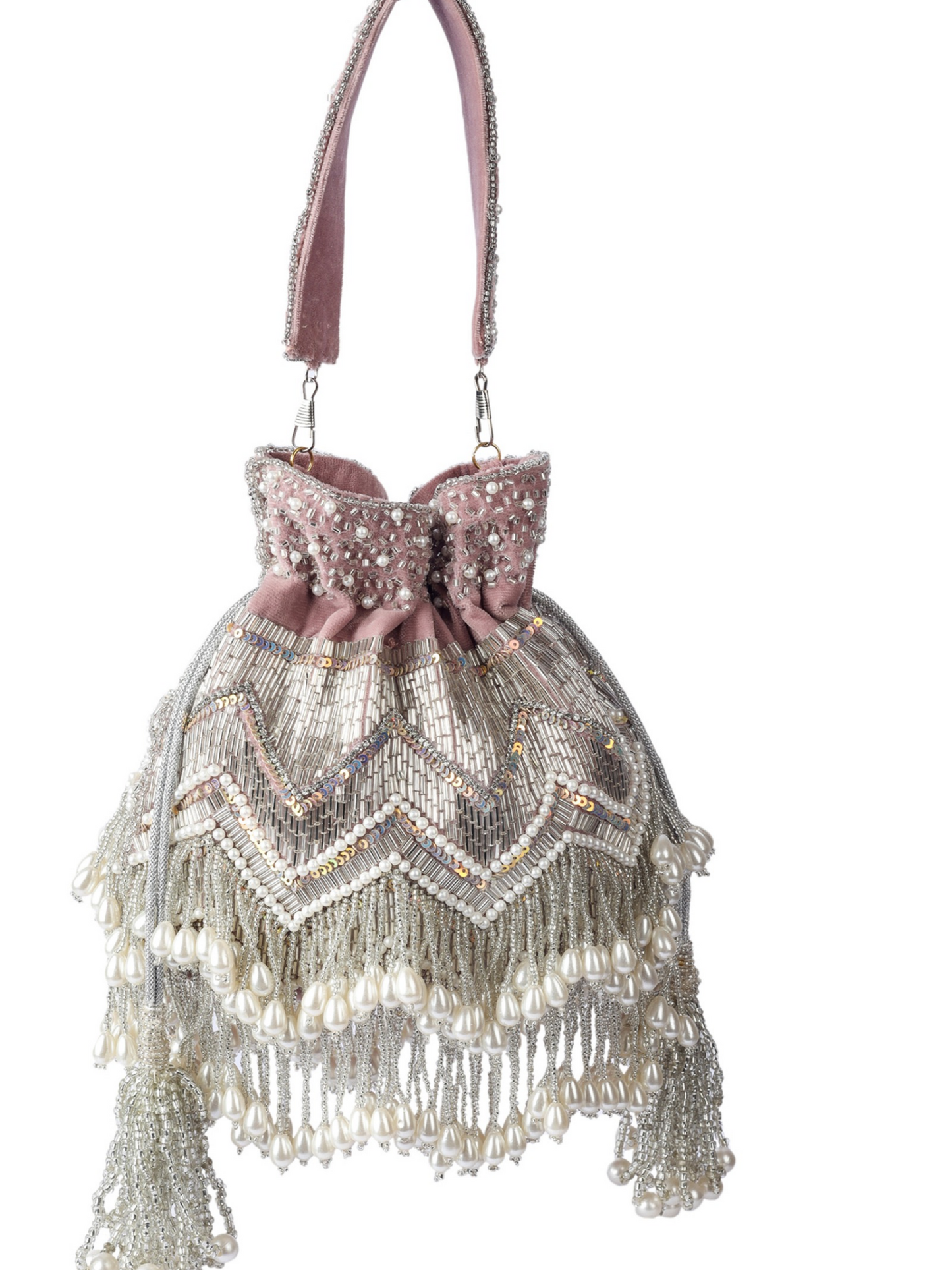 Very Peri Pearl Tassel Potli