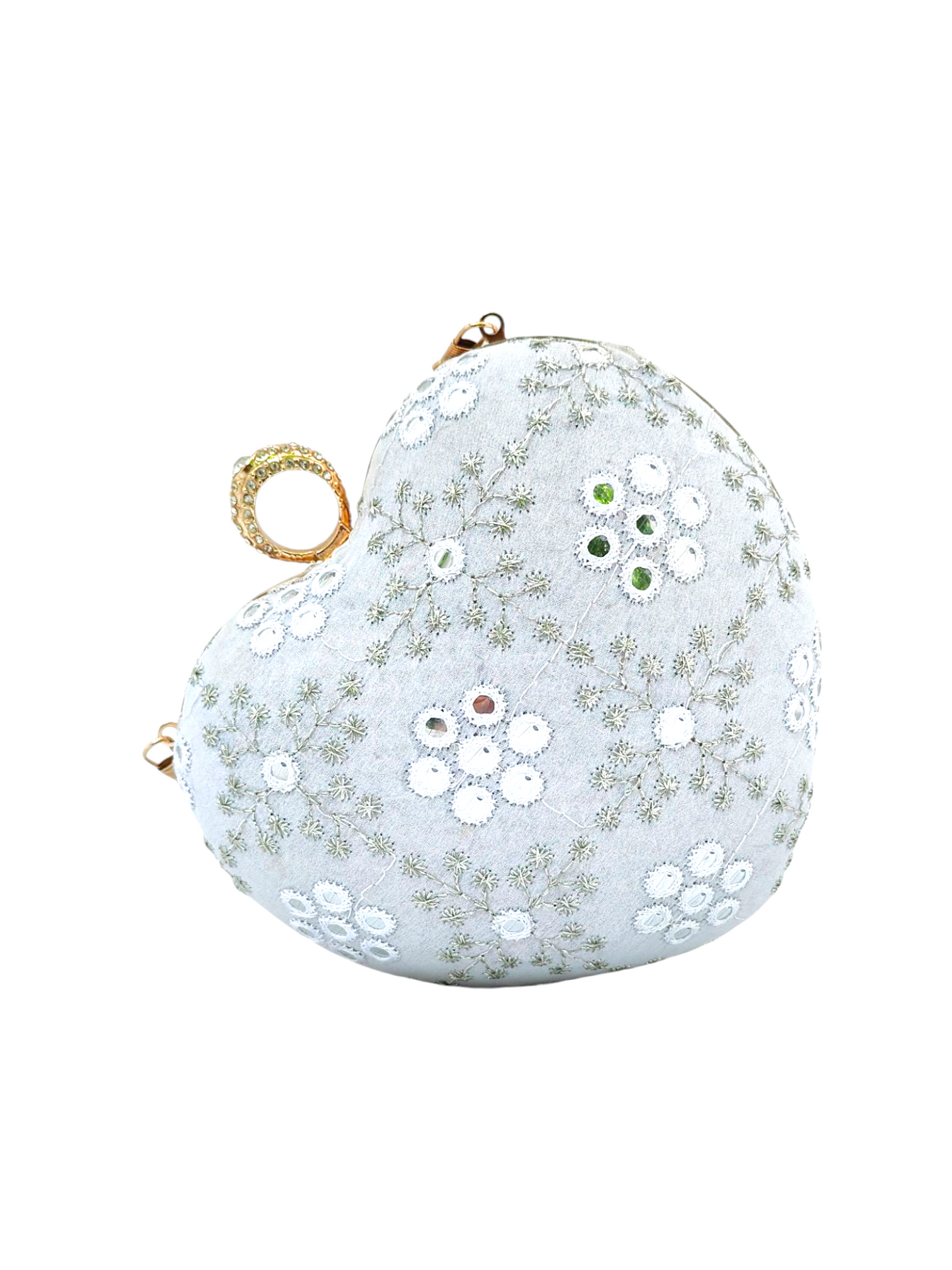 Roshni Ivory Heart Clutch