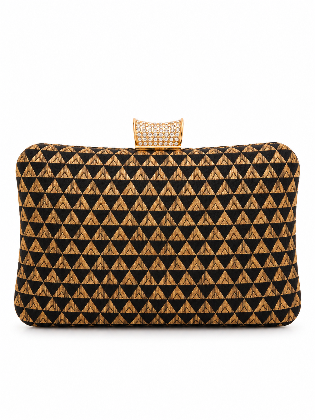 Black geometric Brocade Clutch