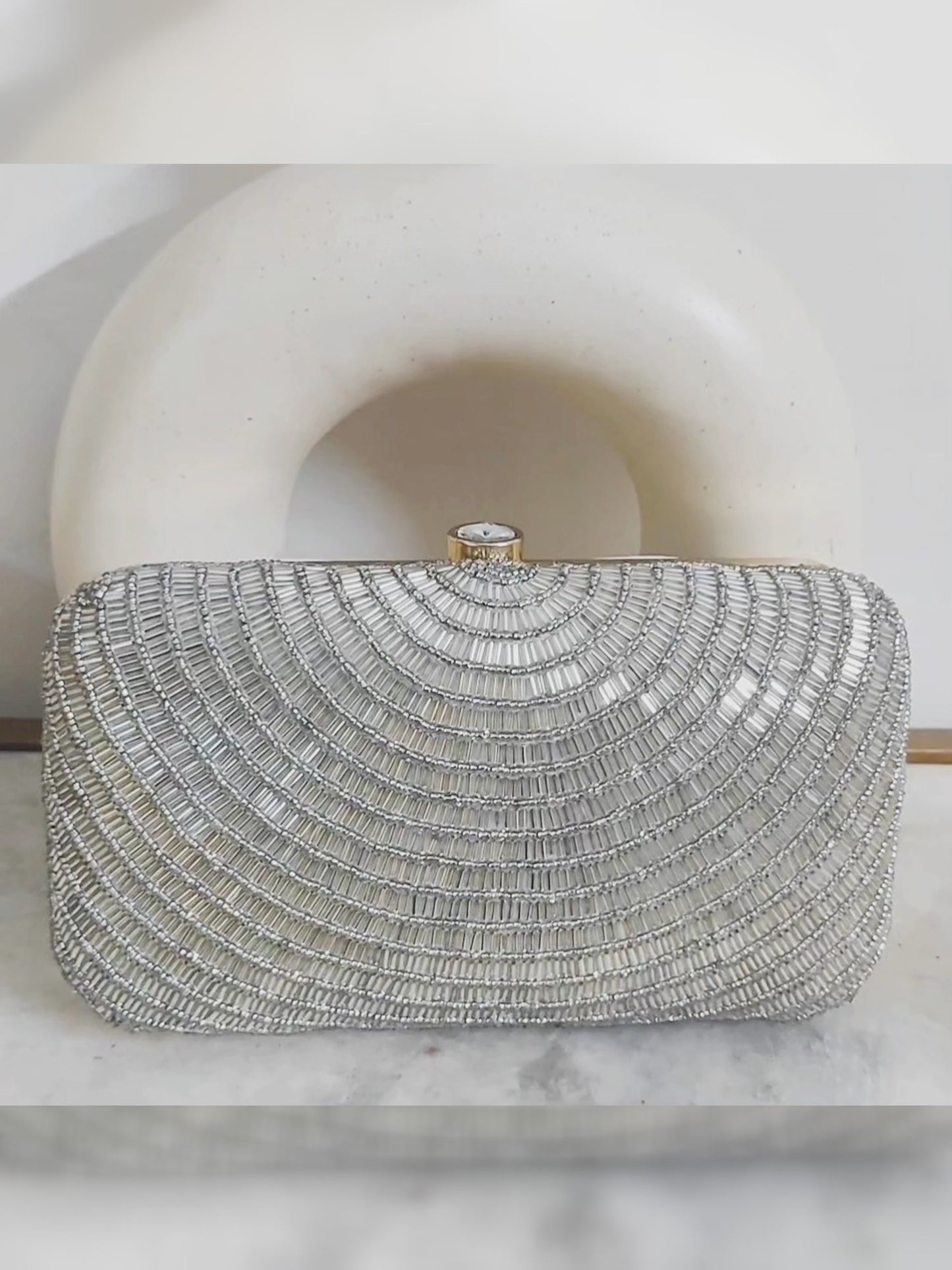Shaheen Bhatt Silver Cleopatra Clutch