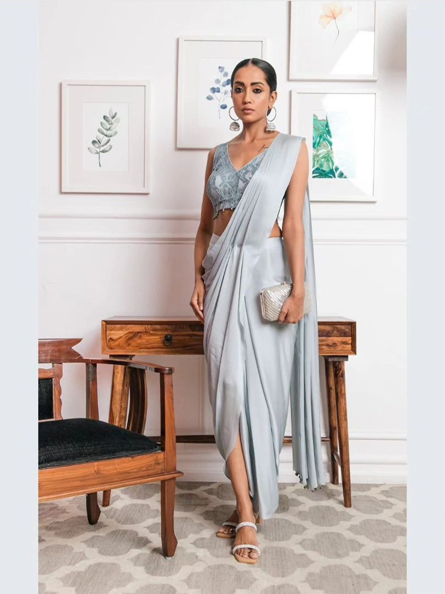 Shaheen Bhatt Silver Cleopatra Clutch