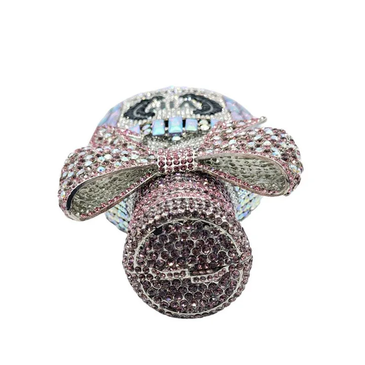 Silver & Pink Champagne crystal clutch (Perfect for Trousseau)