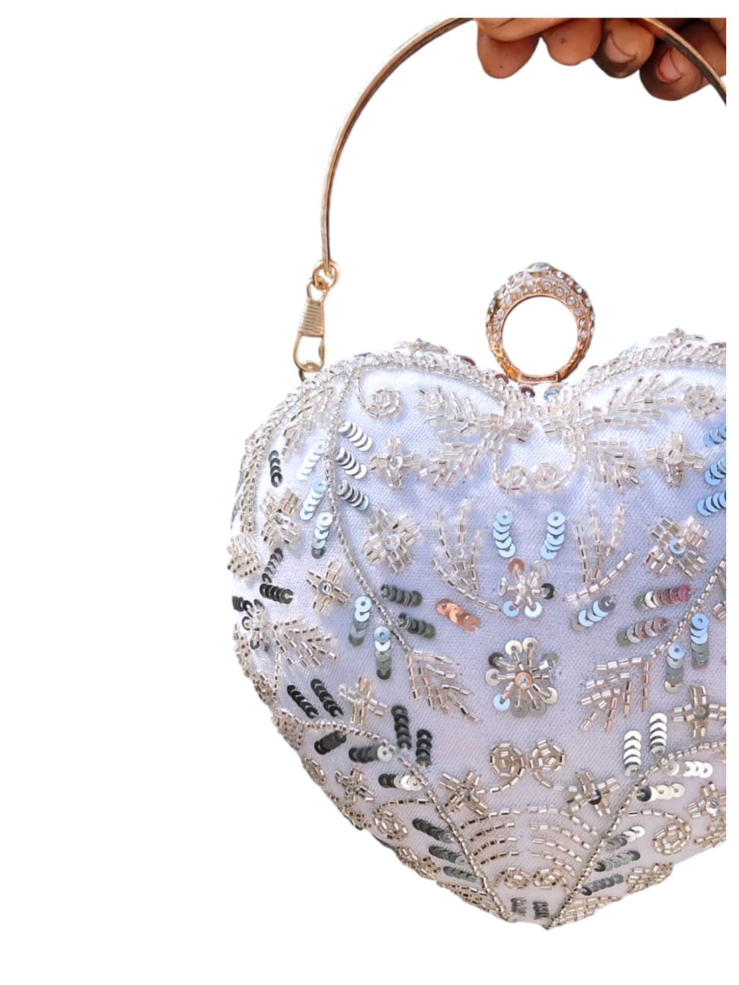 Cinderella White Heart Clutch
