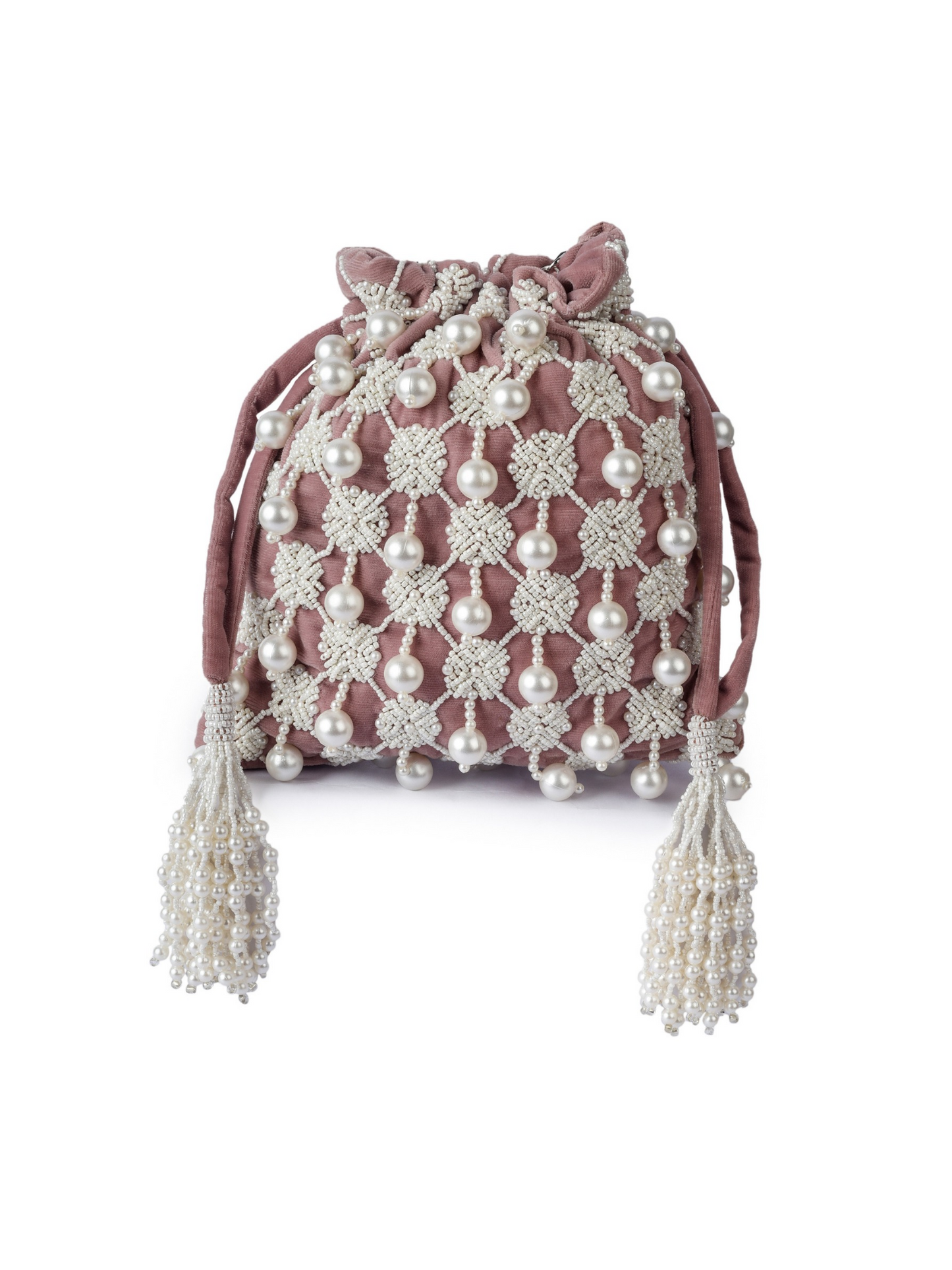 Powder Pink Pearl drop Potli
