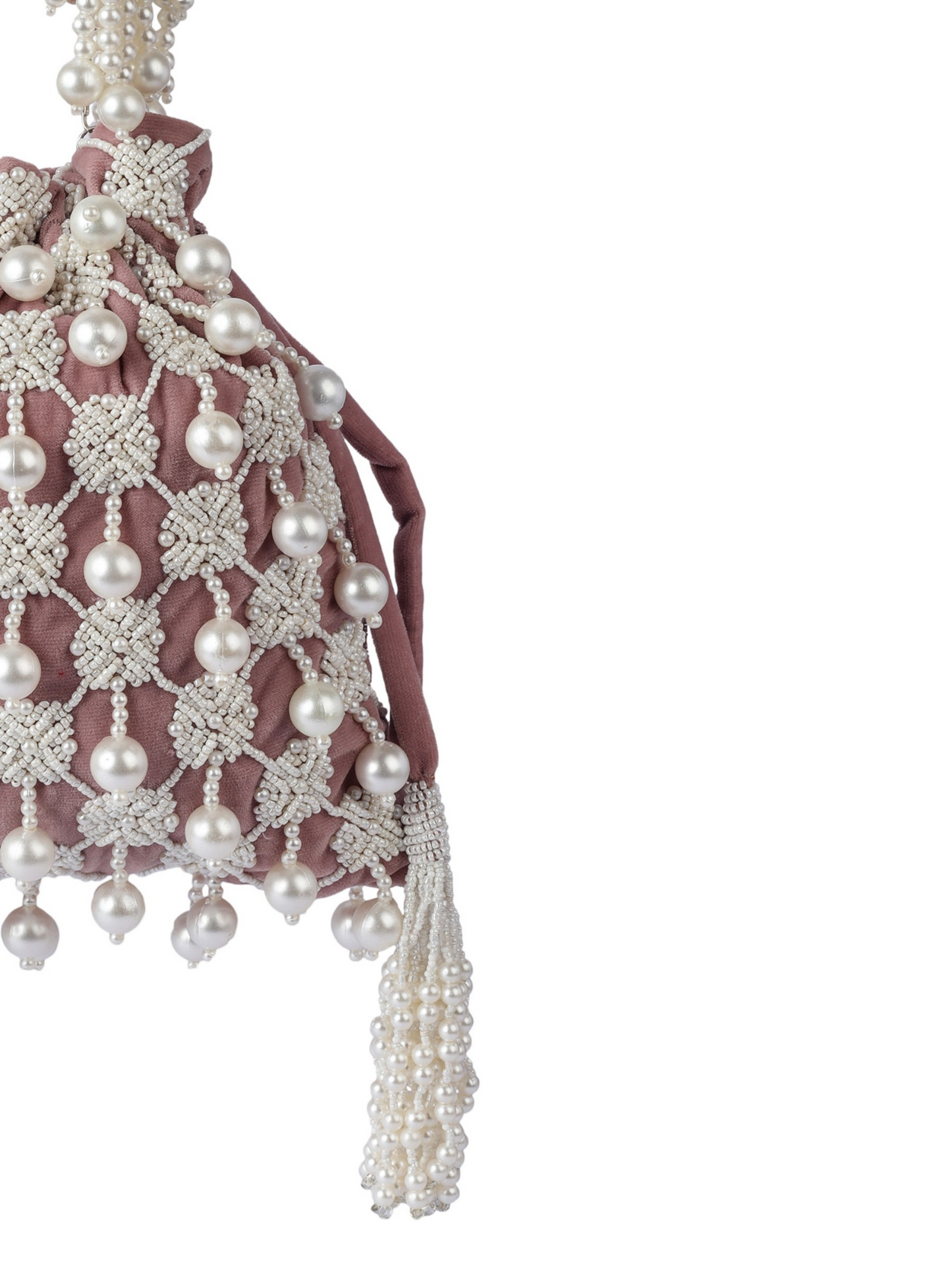 Powder Pink Pearl drop Potli