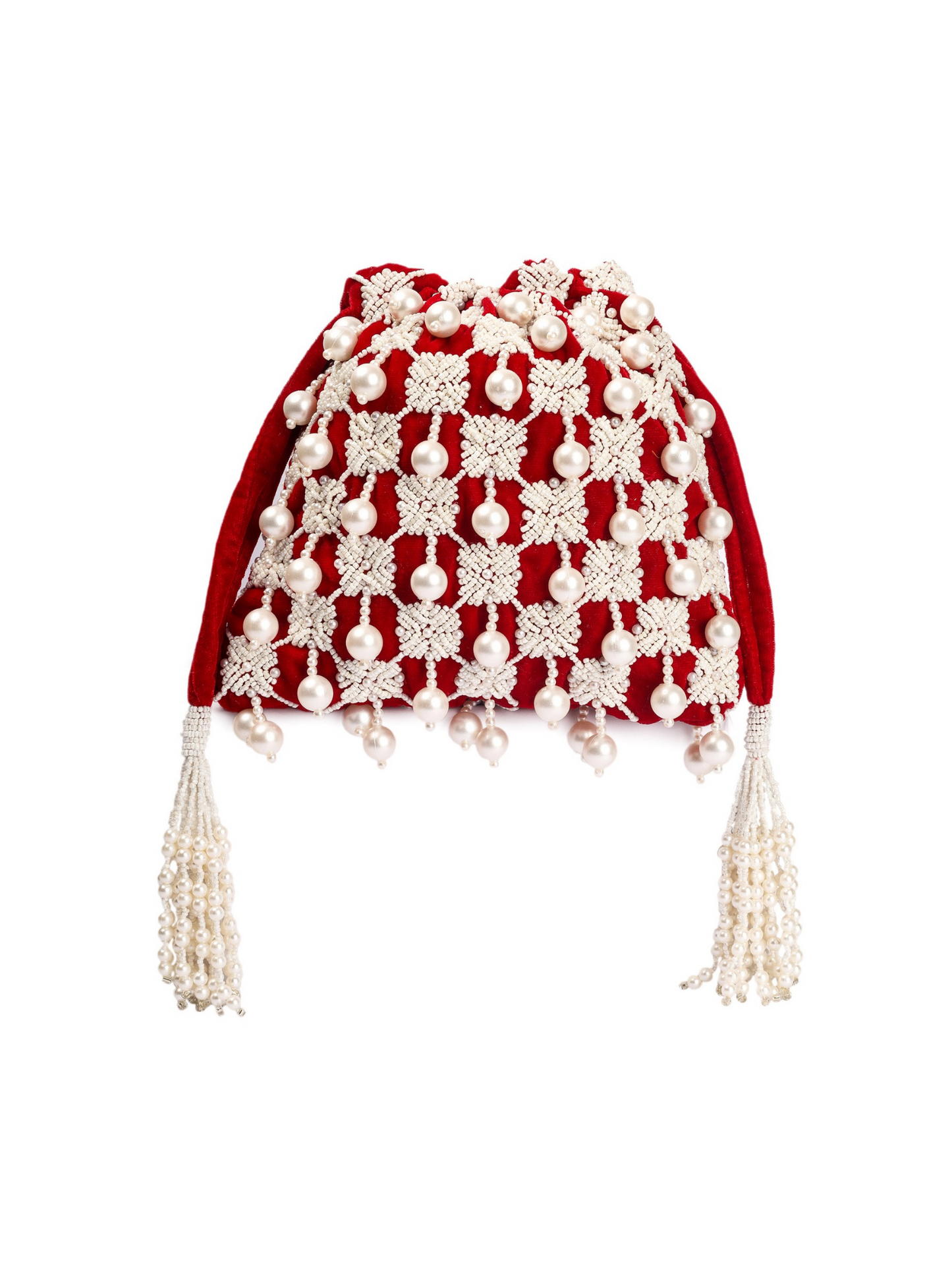 Red Pearl drop Potli - Last piece Left