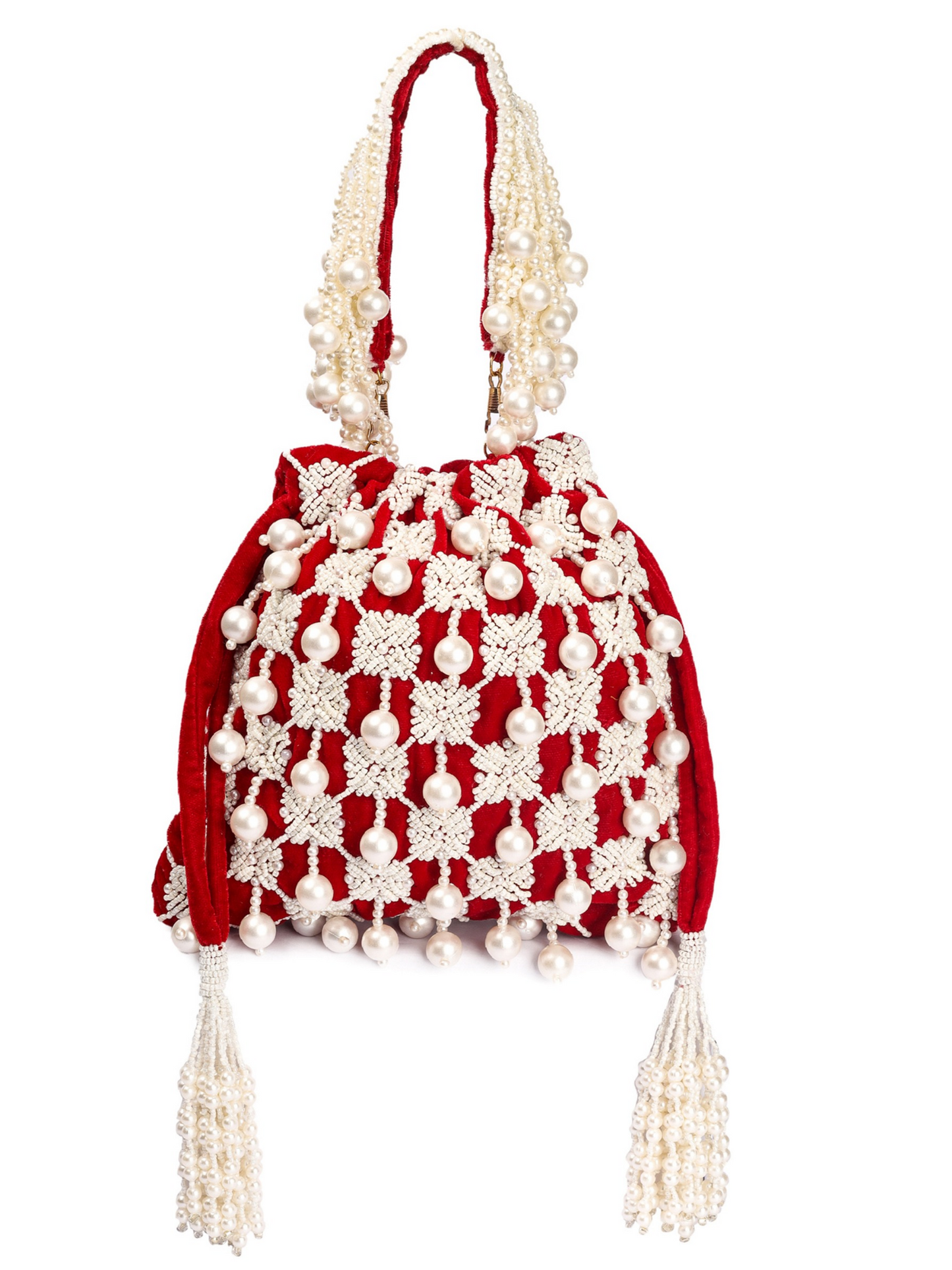 Red Pearl drop Potli - Last piece Left