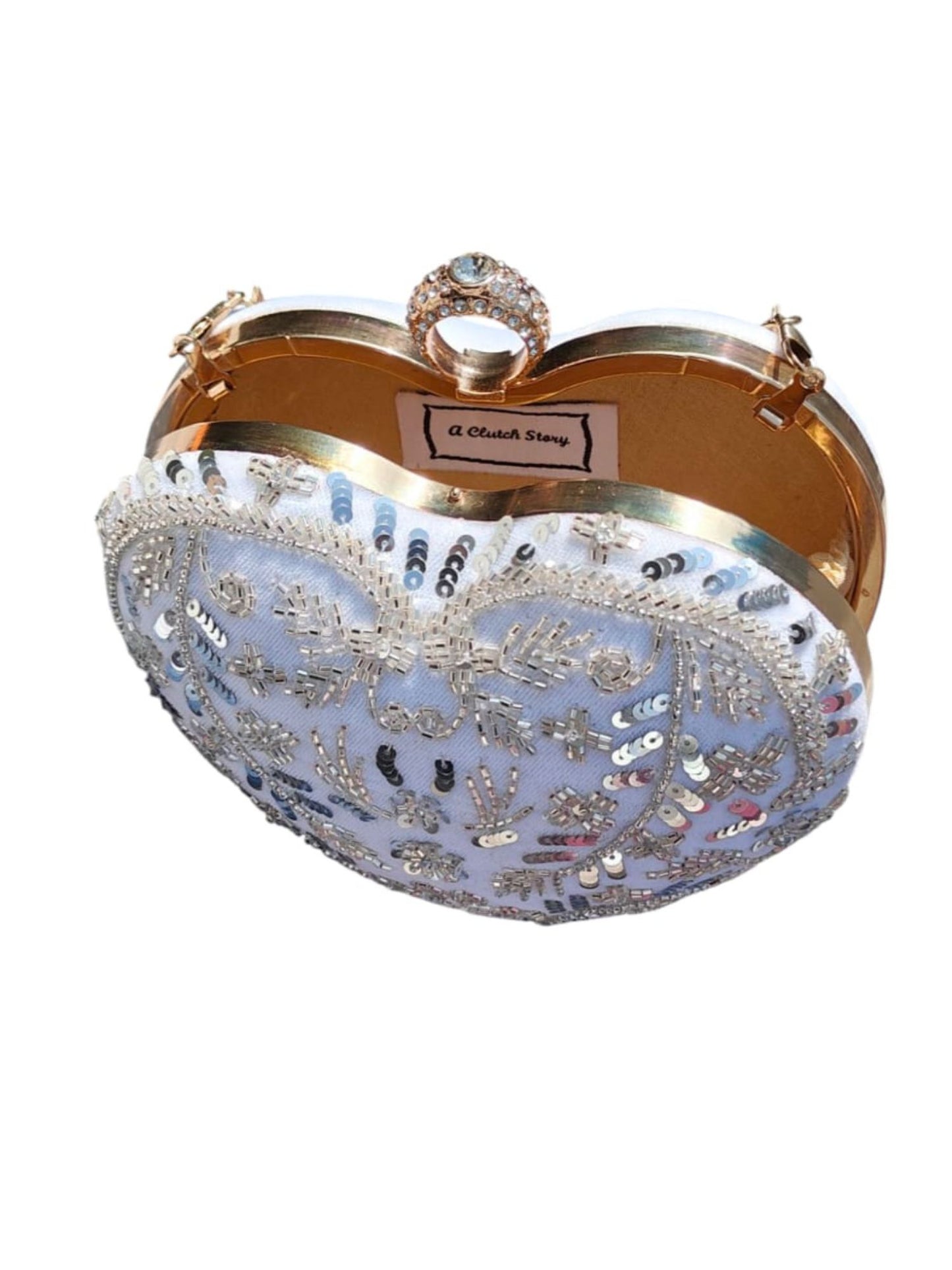 Cinderella White Heart Clutch