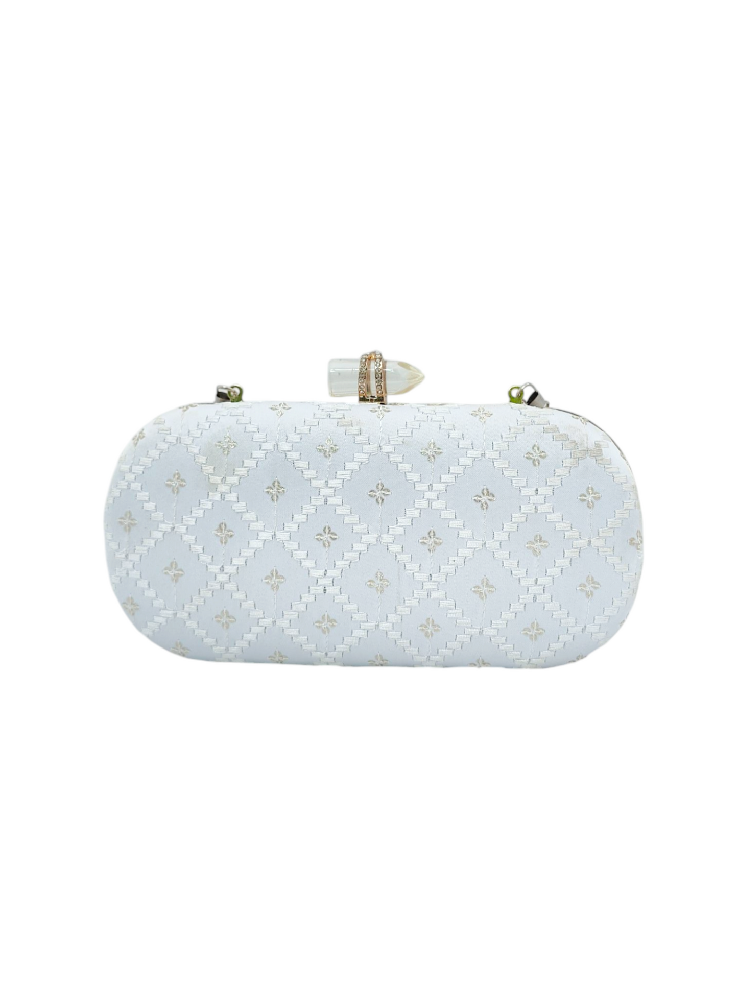 Chandni White rectangle Clutch