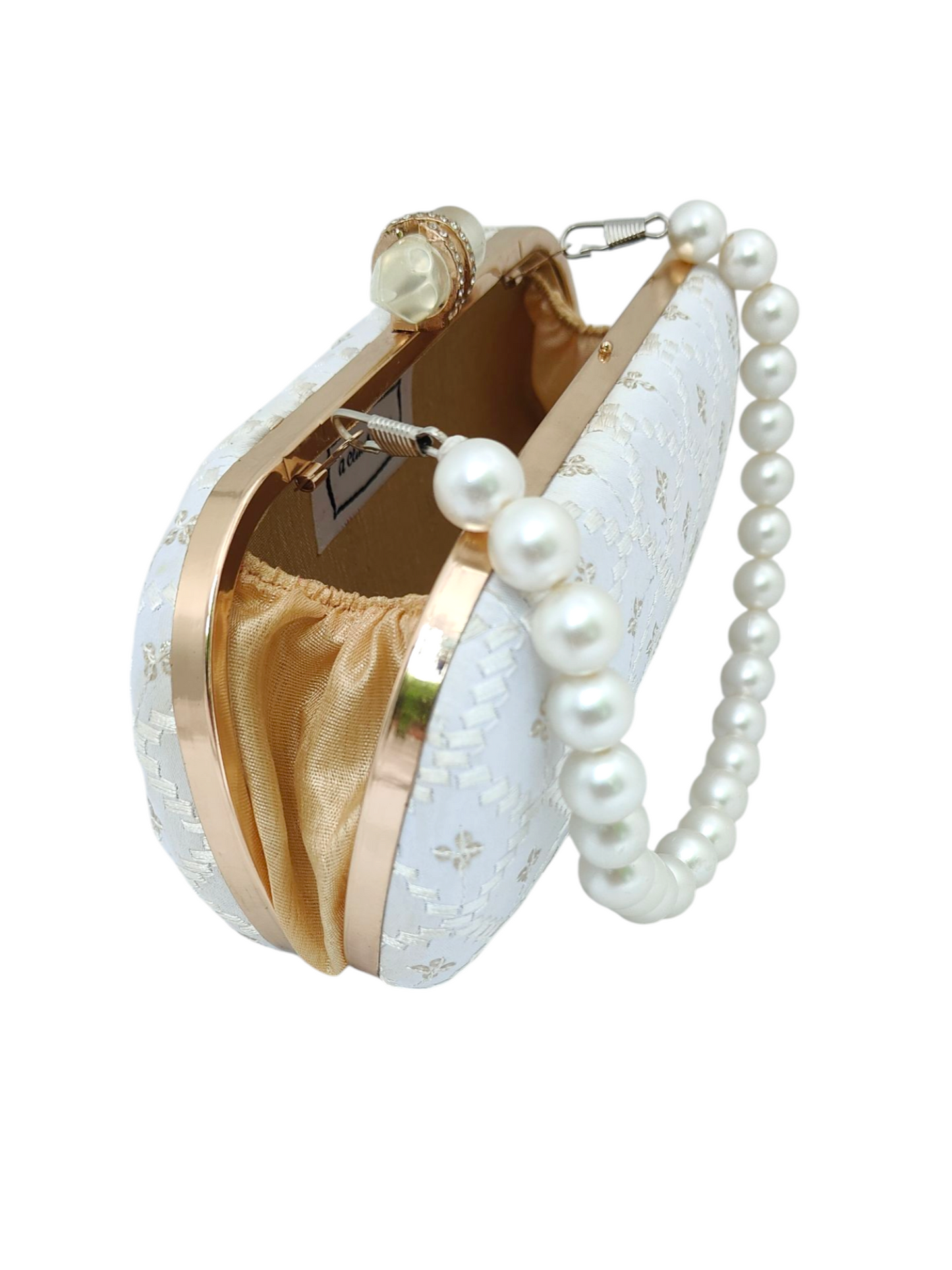 Chandni White rectangle Clutch