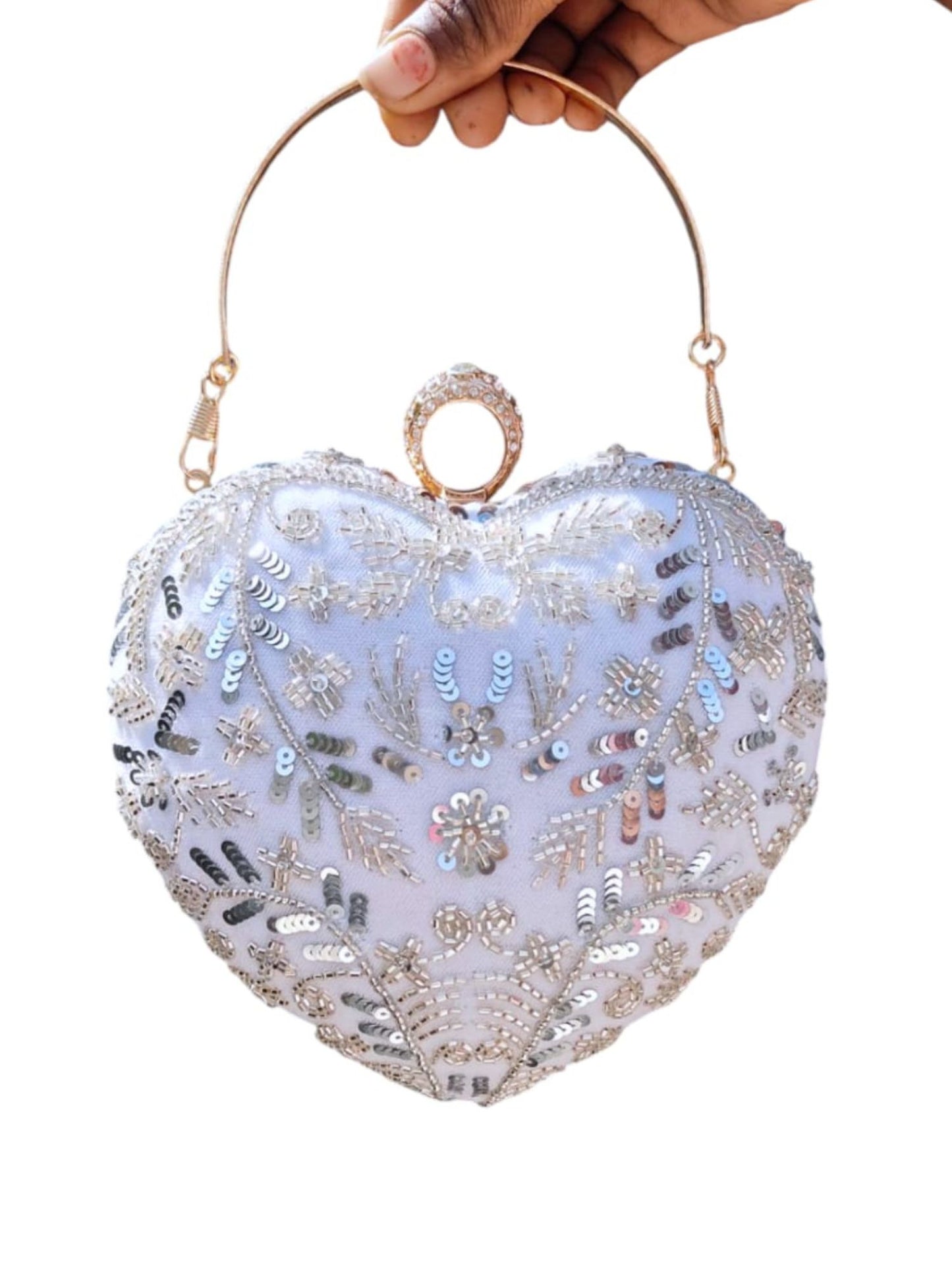 Cinderella White Heart Clutch
