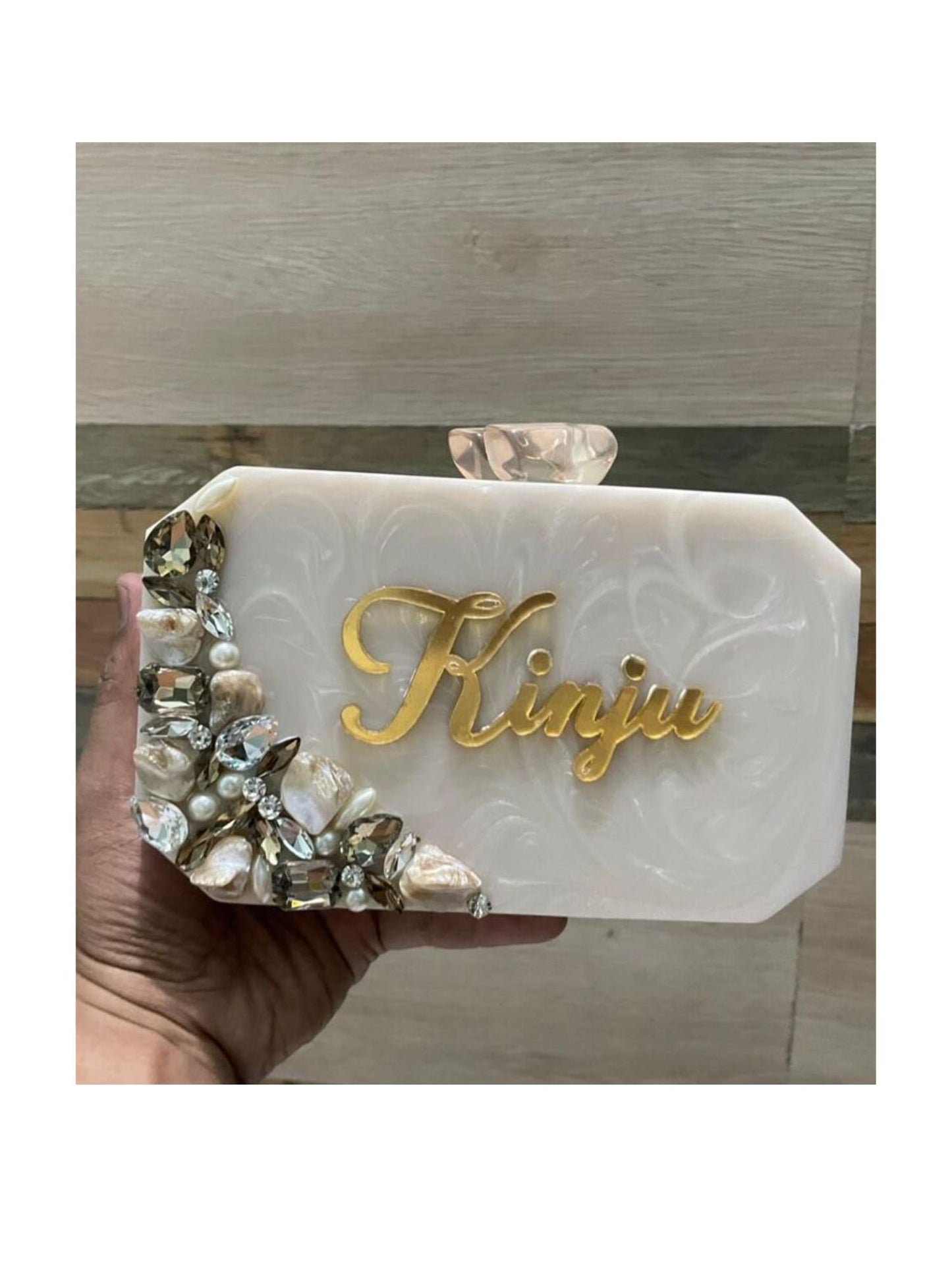 Customized Stone Resin Clutch