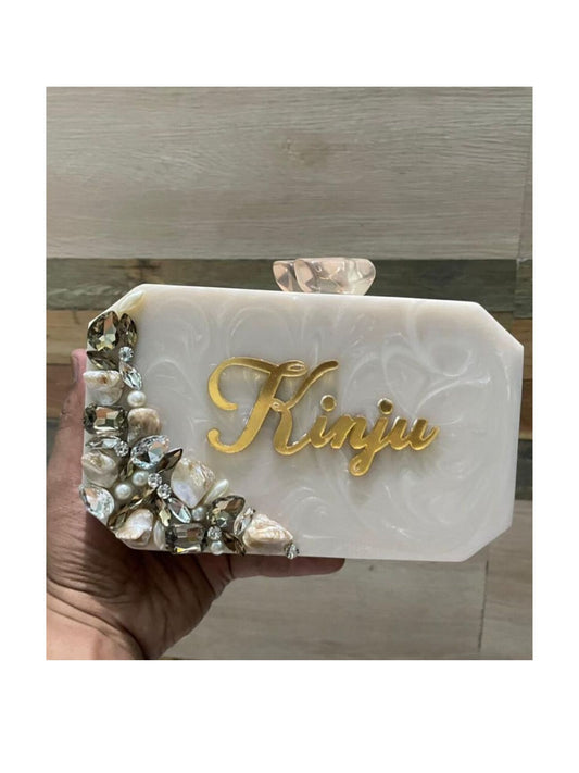 Customized Stone Resin Clutch