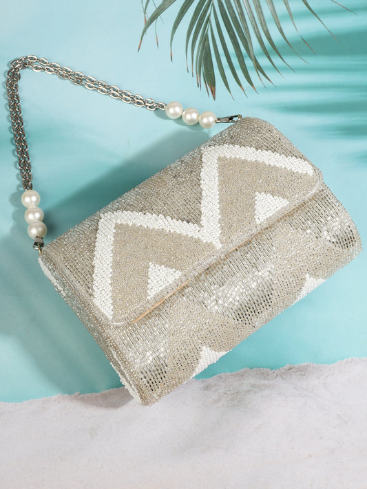 Silver Clutch Bag, Clutches, Bridal Clutch, Party Clutch, Wedding Clutch, Designer Clutch