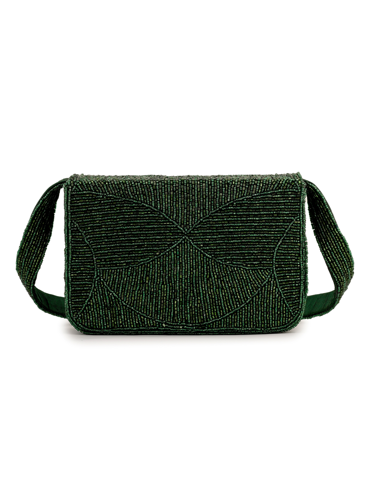Evergreen Luxe beaded purse by aclutchstory, featuring intricate beadwork and a compact design for elegant occasions.