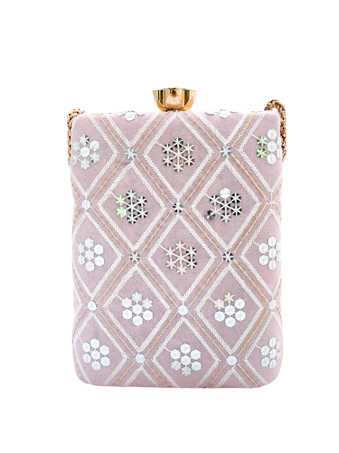 Dusty pink Fajr clutch bag by aclutchstory with a sleek, compact design, perfect for evening and special occasions.