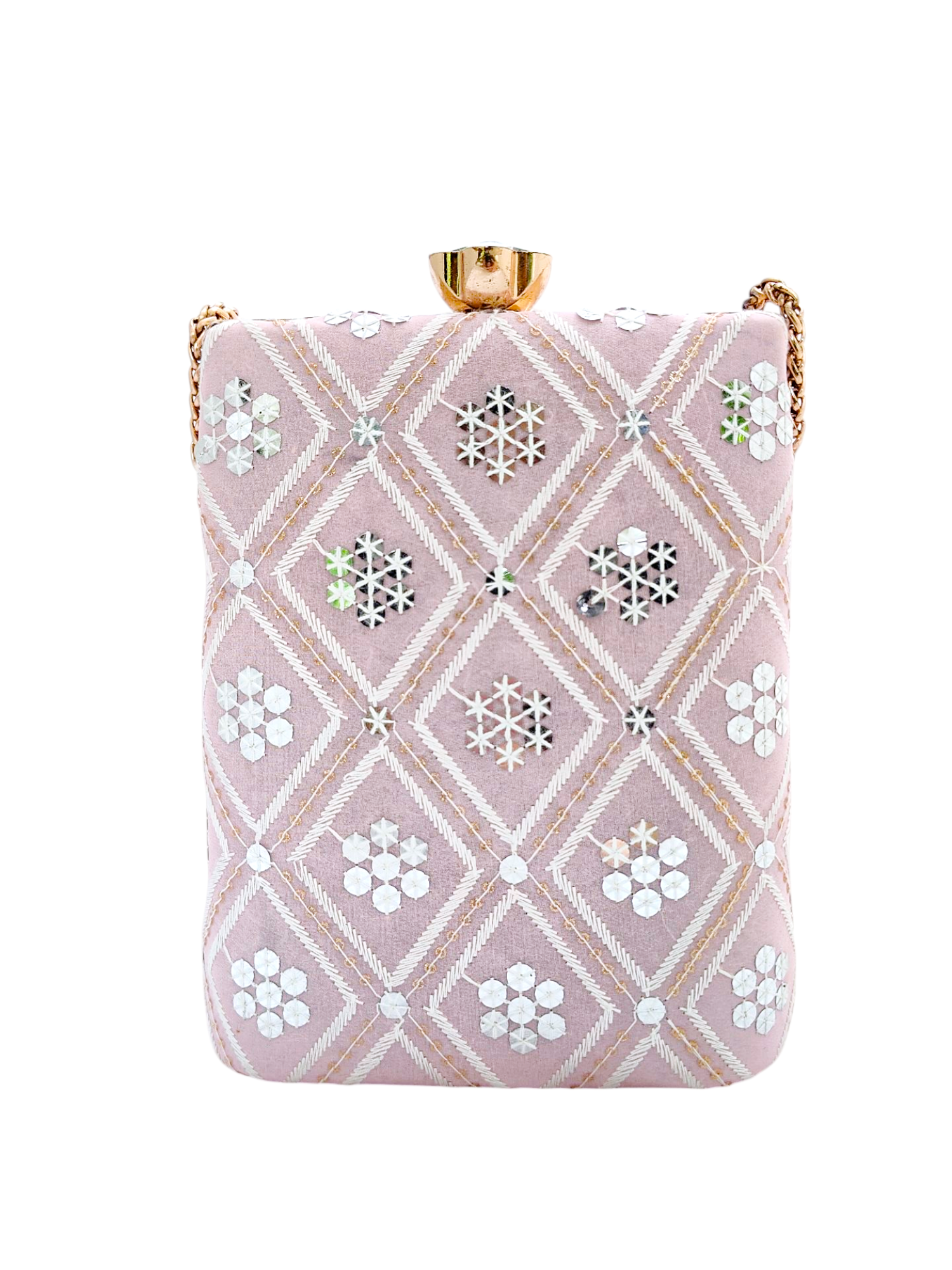 Dusty pink Fajr clutch bag by aclutchstory with a sleek, compact design, perfect for evening and special occasions.