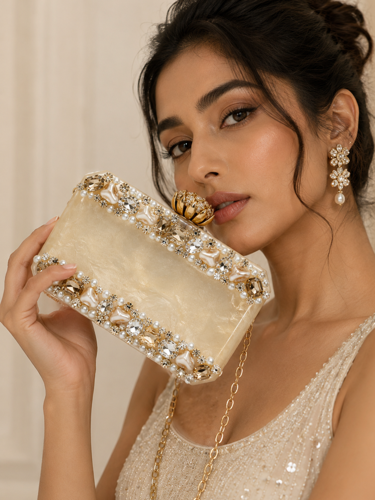 Gold Spotlight Resin Clutch
