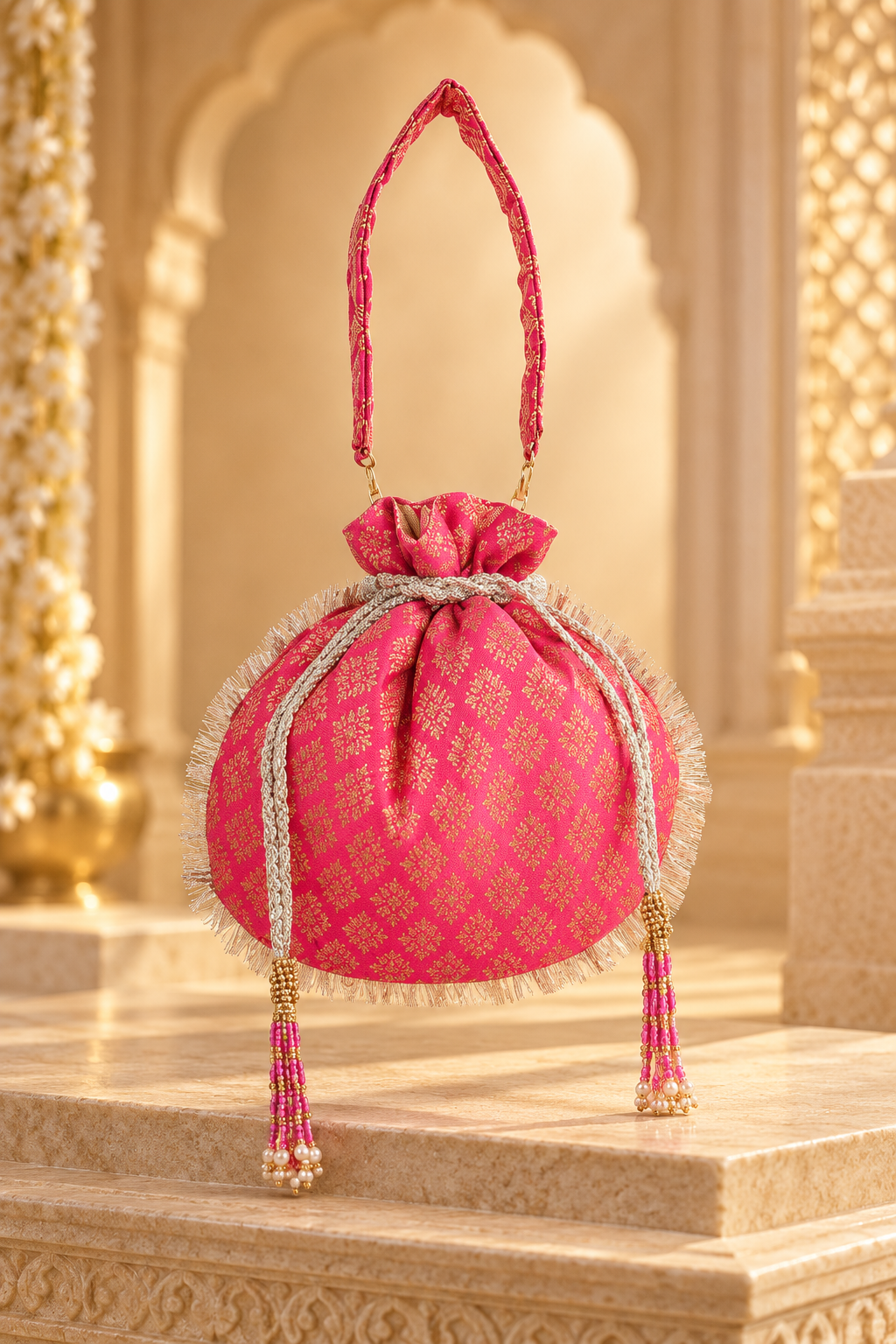 Gulabi Banarasi Potli
