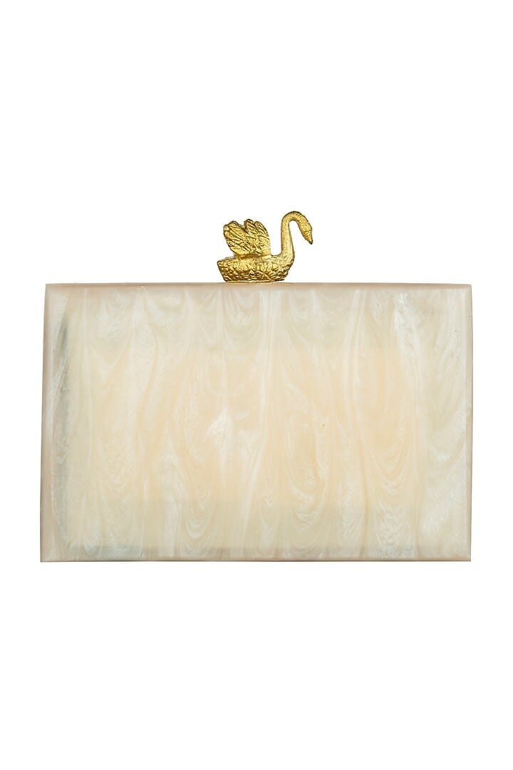 Ivory Swan Resin clutch
