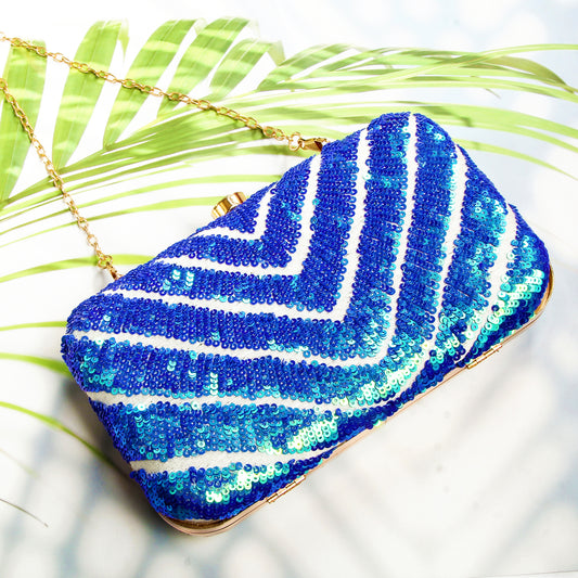 Blue soiree Clutch - Last piece left with minor imperfections