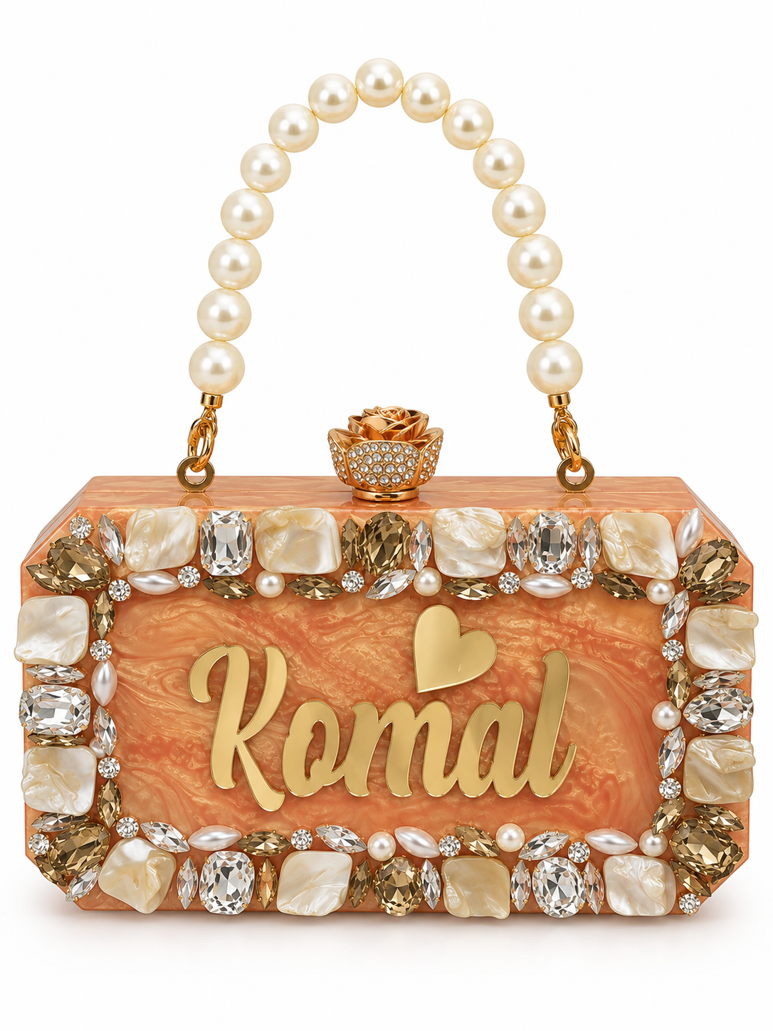 Peach Customized Name Clutch (Copy)