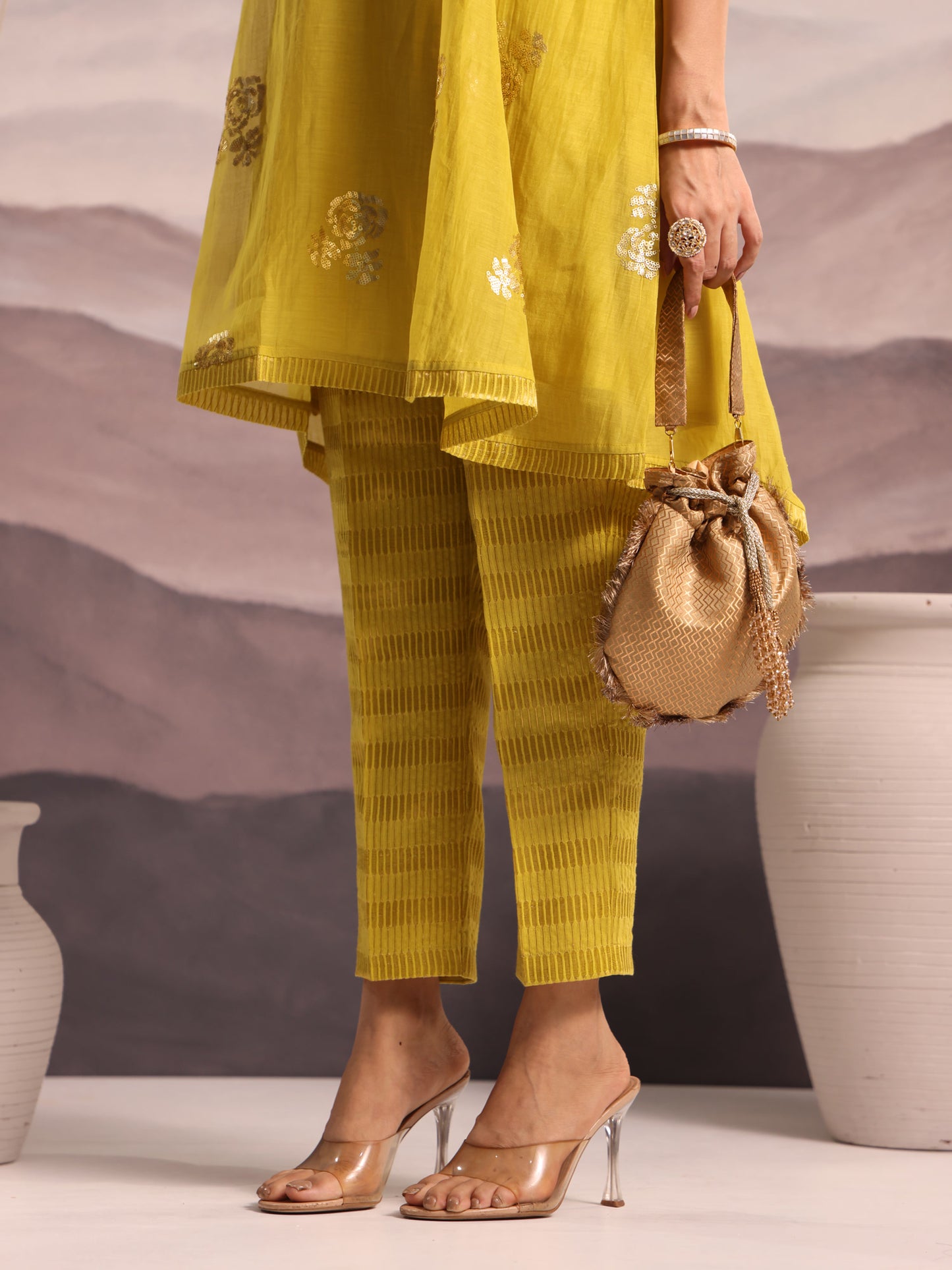 Ghoomar Copper Brocade Potli