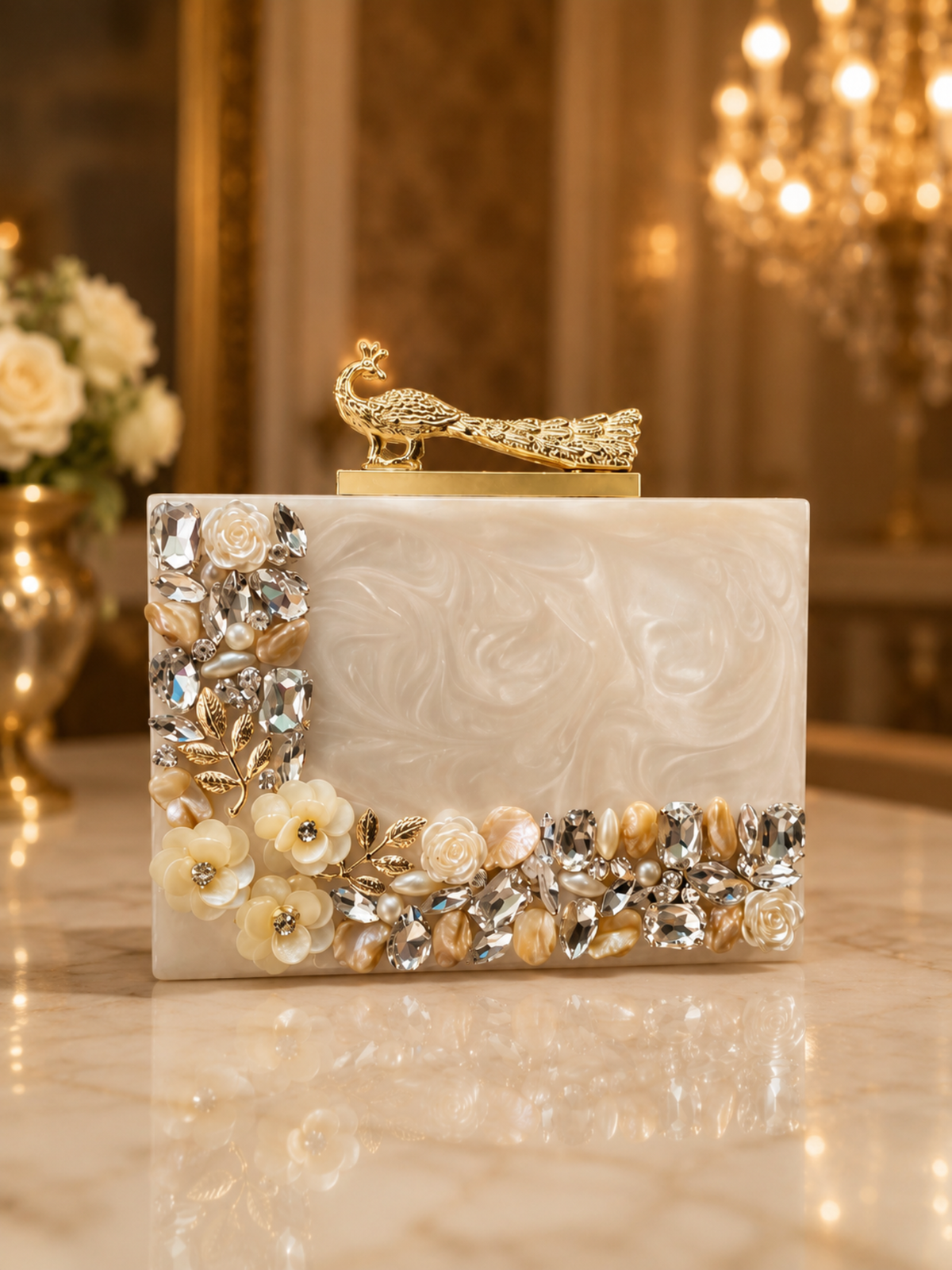Peacock Spotlight Resin Clutch