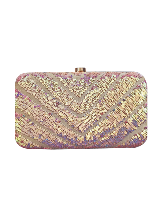 Pragya Jaiswal Pink Radiant Shimmer Clutch (With minor imperfections)