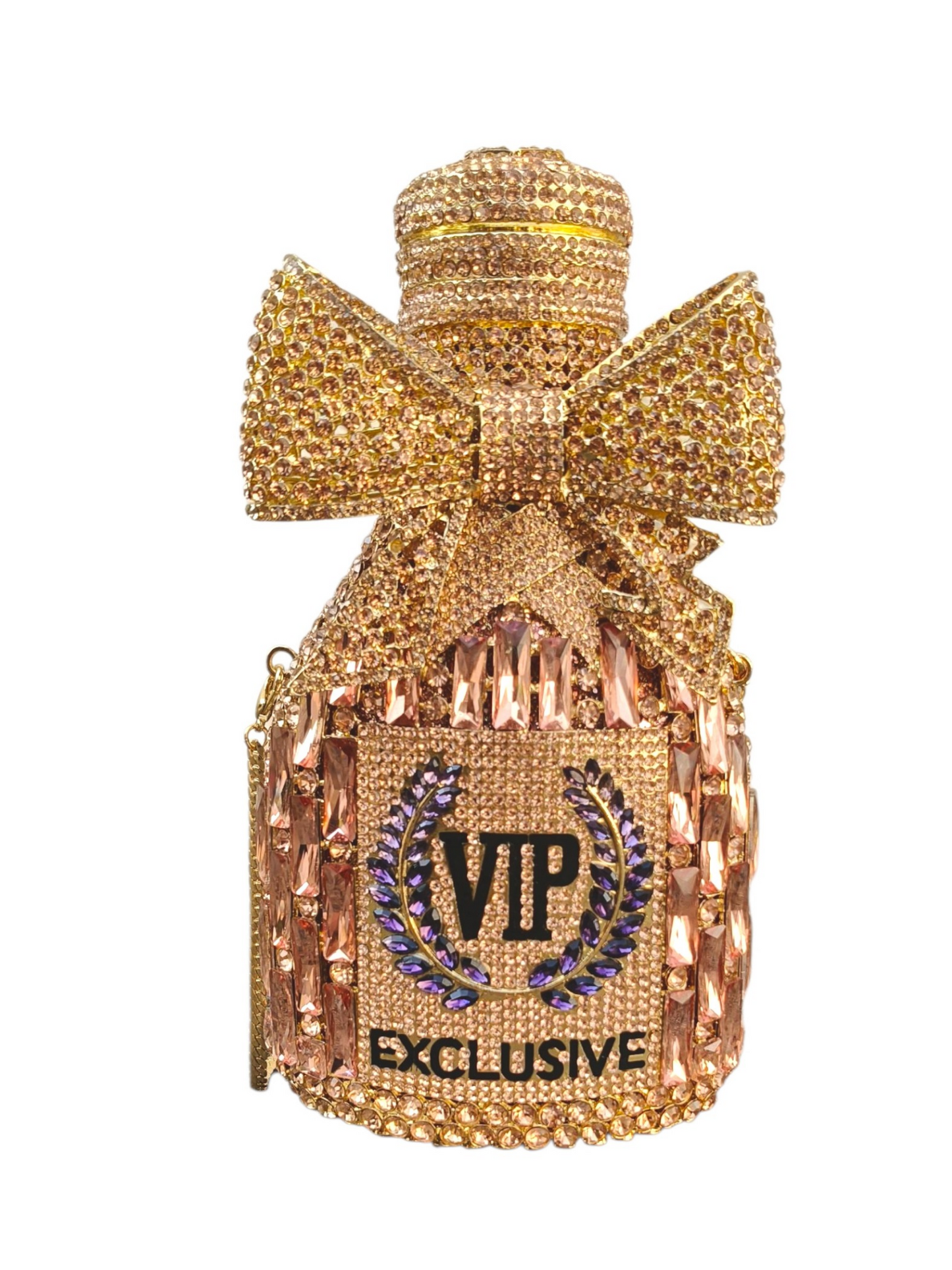 Rose Gold Champagne crystal clutch