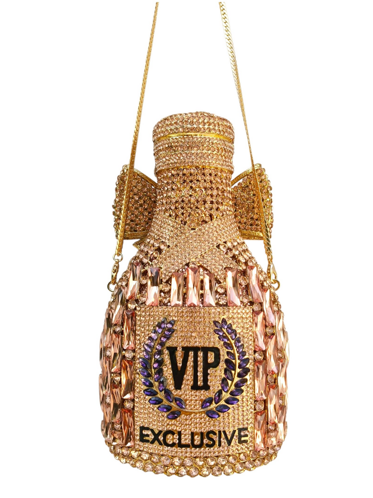 Rose Gold Champagne crystal clutch