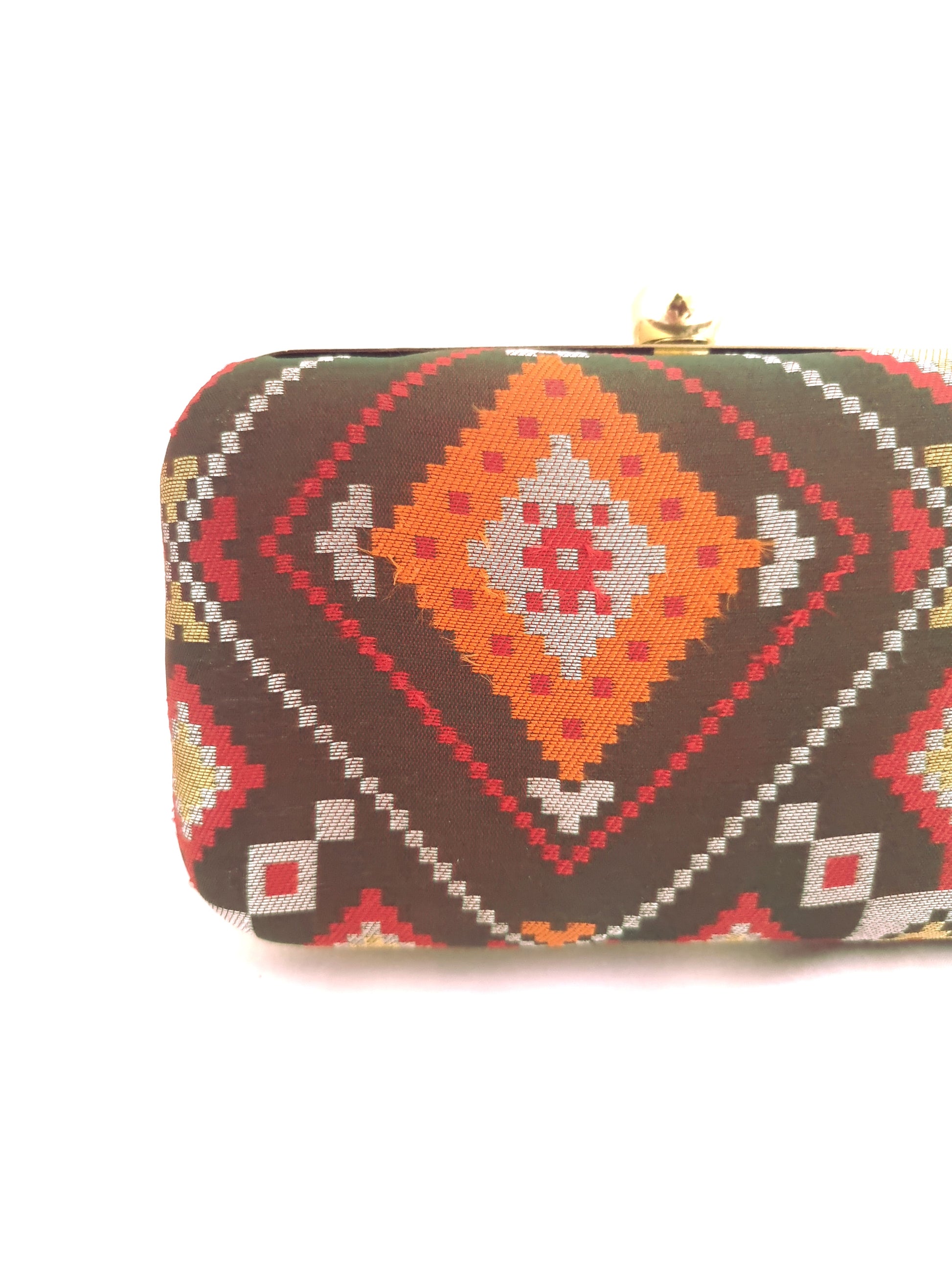 Set of 6 elegant brocade clutches featuring intricate patterns, perfect for evening occasions and formal events.