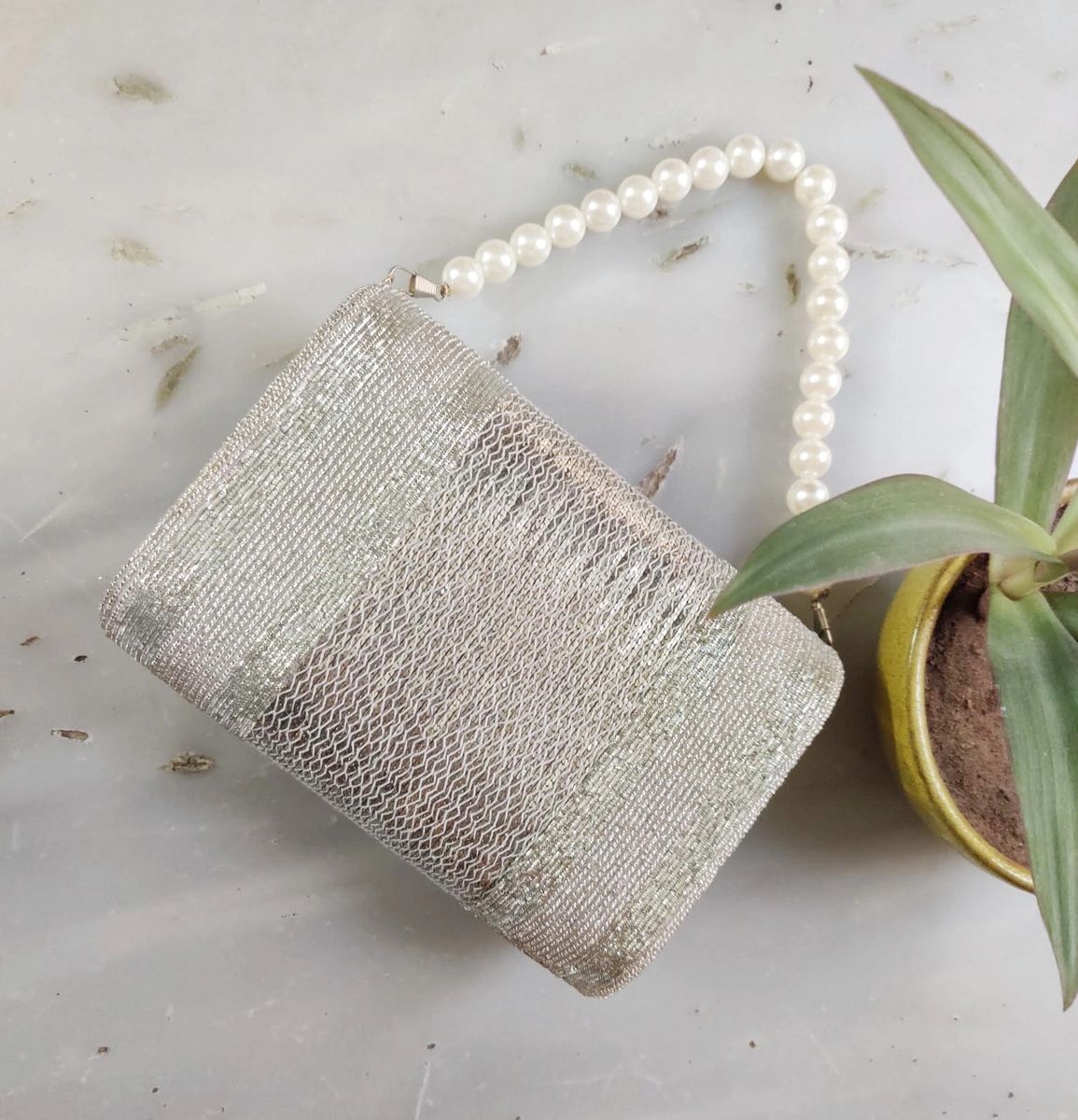 Silver Beaded Flapover - aclutchstory