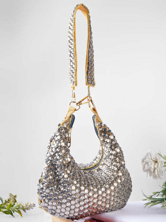 Smokey Topaz clutch purse by aclutchstory with elegant design and metallic finish, showcasing its compact and stylish appearance.