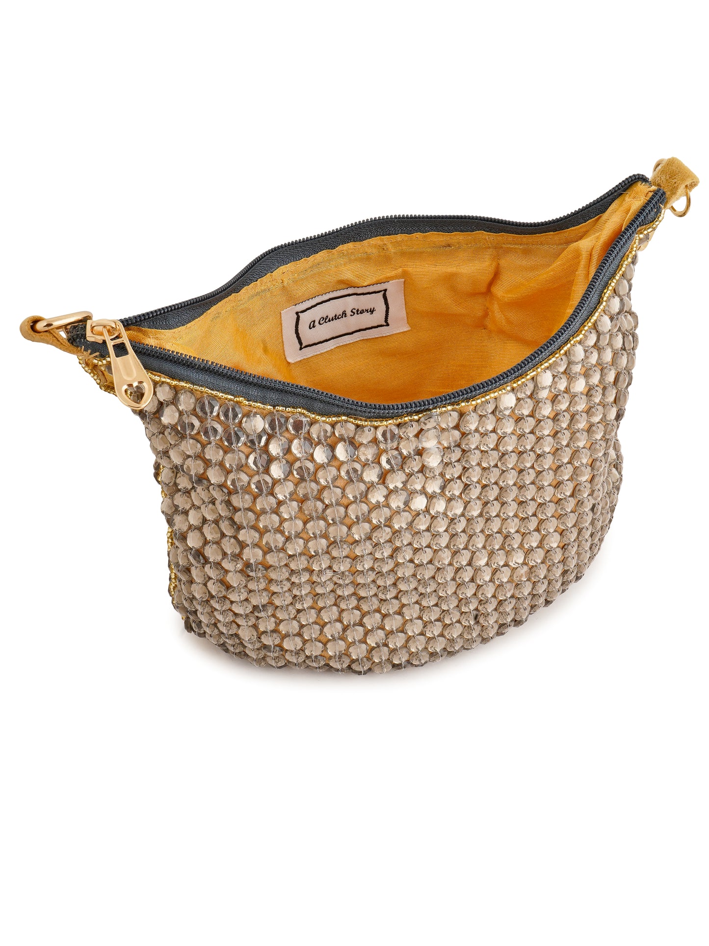 Smokey Topaz clutch purse by aclutchstory with textured leather finish and silver clasp closure, stylish and compact accessory.