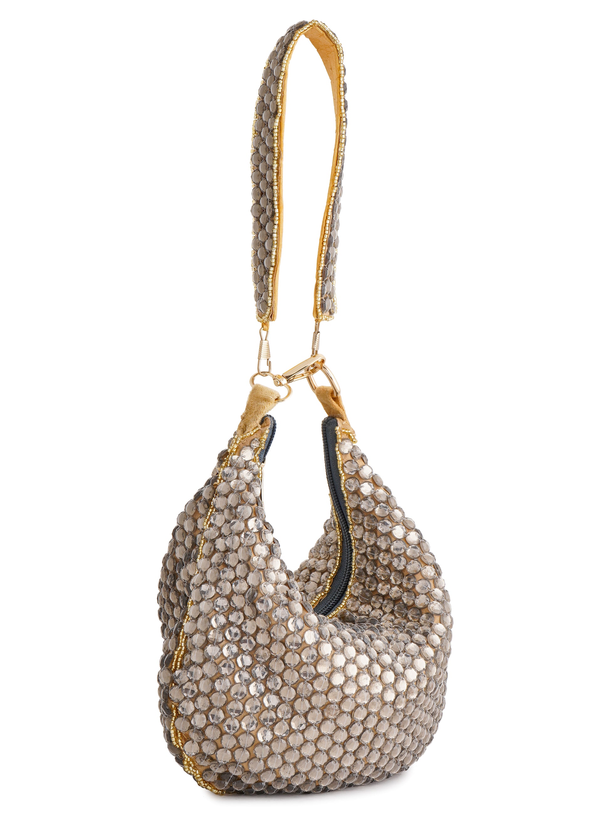 Smokey Topaz purse by aclutchstory featuring a sleek, stylish design with a metallic finish and compact shape.