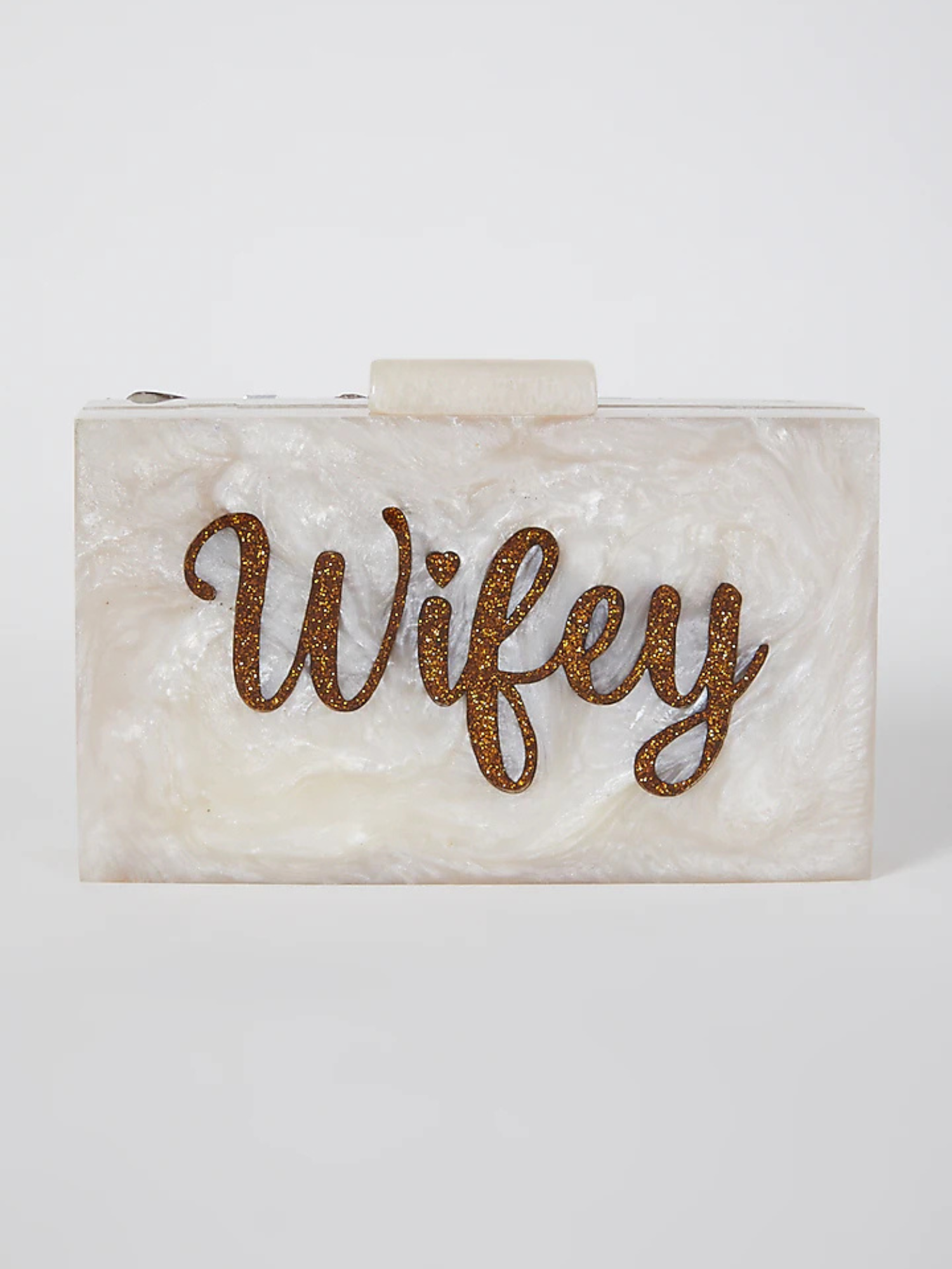 Wifey engraved two-way clutch bag by aclutchstory, stylish black leather clutch with engraved Wifey design and silver hardware.