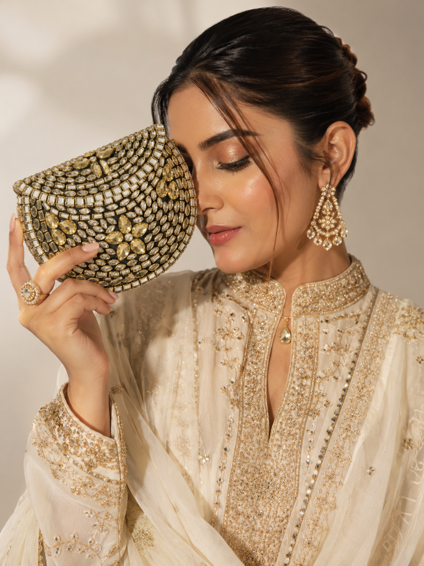 Gold Luxe Kundan Clutch