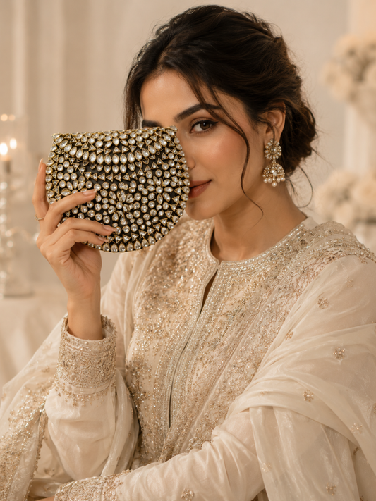 Diamond Luxe Kundan Clutch