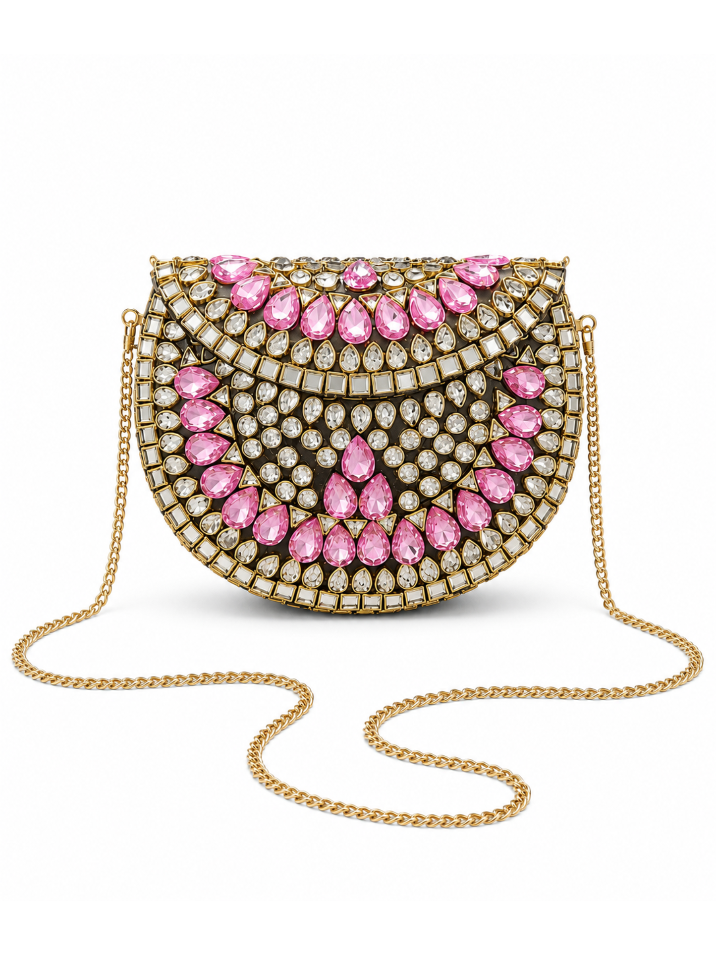 Pink Luxe Kundan Clutch