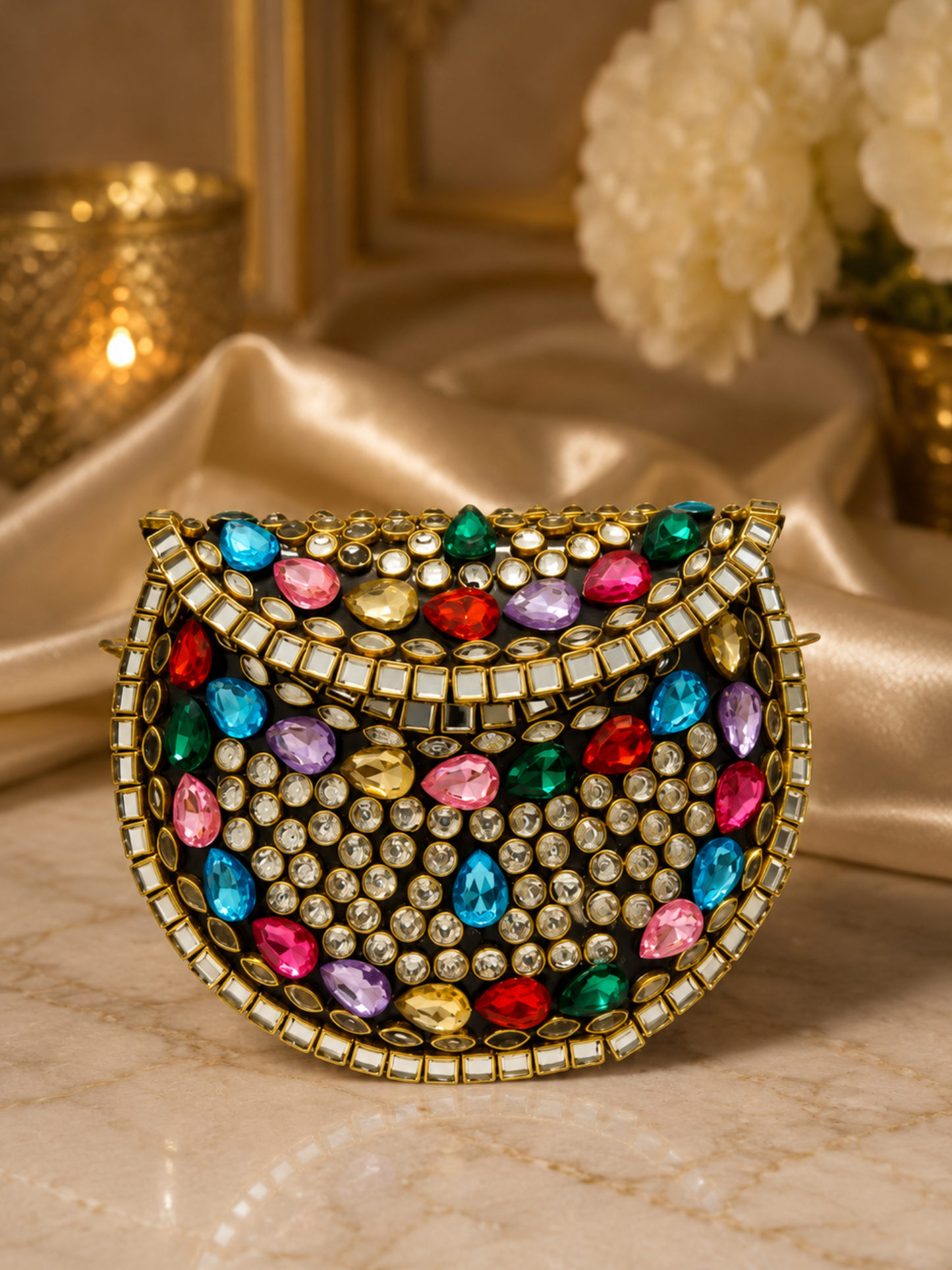 Multi Luxe Kundan Clutch