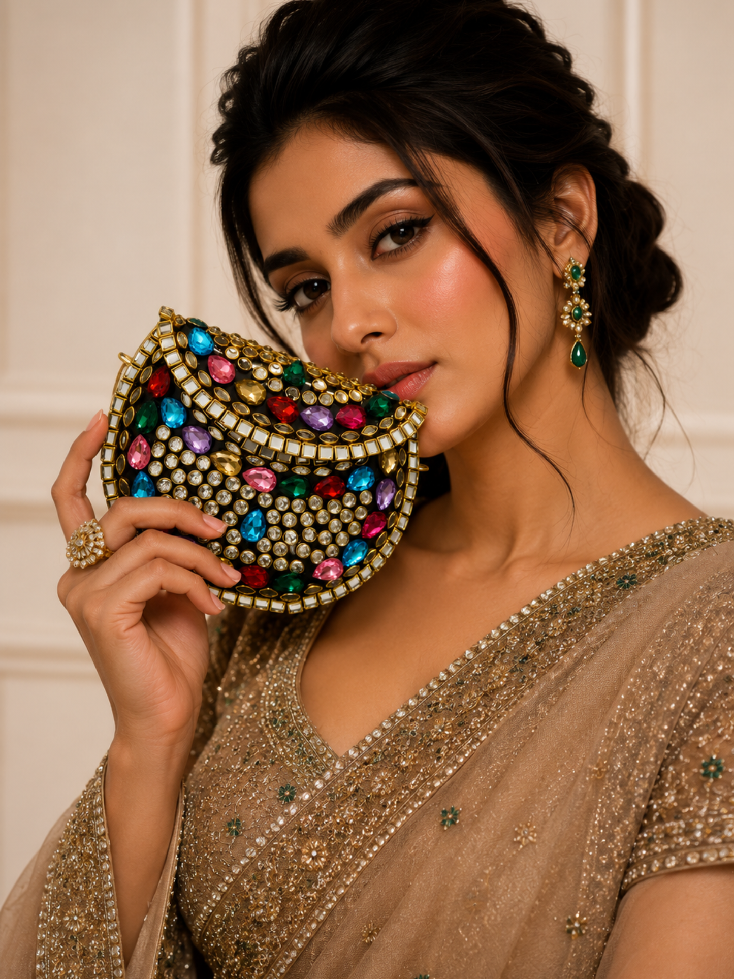 Multi Luxe Kundan Clutch