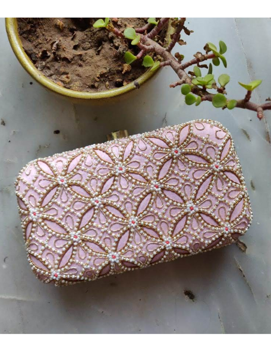Pretty Pink Floral Clutch