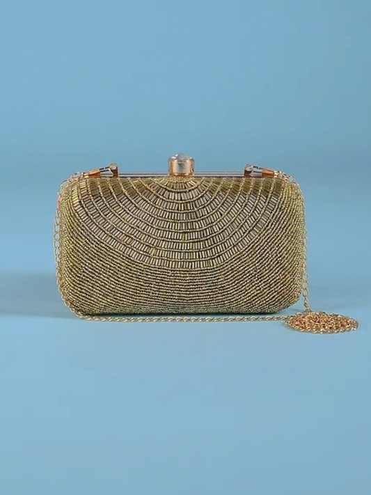 Gold Beaded Clutch